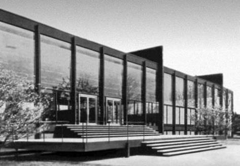 Описание: Здание Новой национальной галереи в Западном Берлине