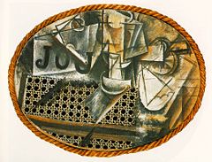 Pablo Picasso, Nature morte à la chaise cannée,1912