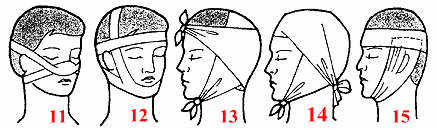 Основные виды повязок на область головы